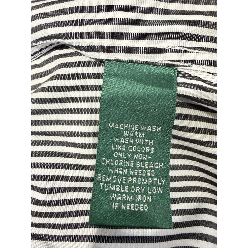 Lauren Ralph Lauren Button Up Shirt~M~Striped Cotton Sleeveless Classic Preppy - Picture 7 of 12